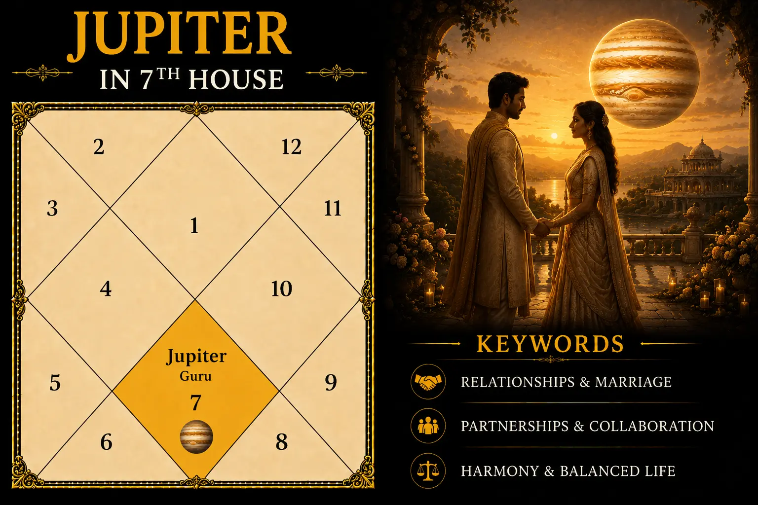 Illustration of Jupiter in the 7th House