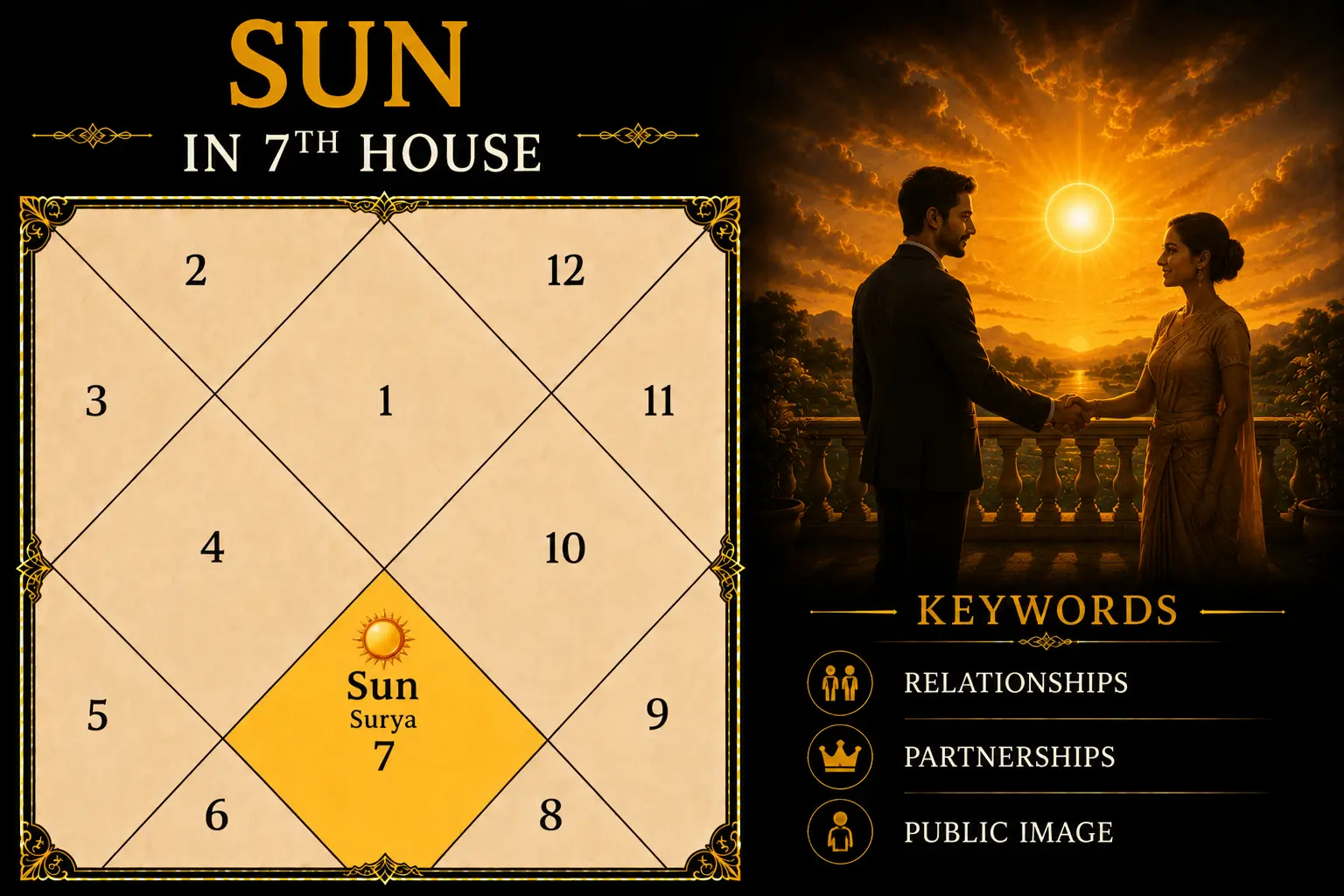 Illustration of Sun in the 7th House